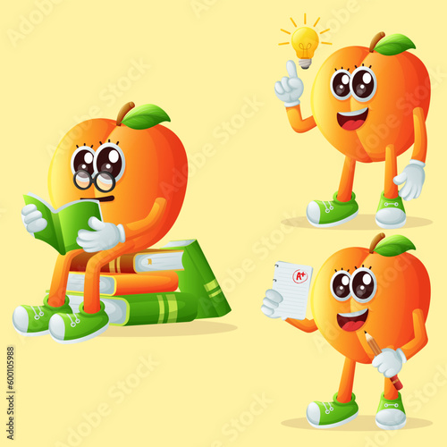 Cute apricot characters being clever