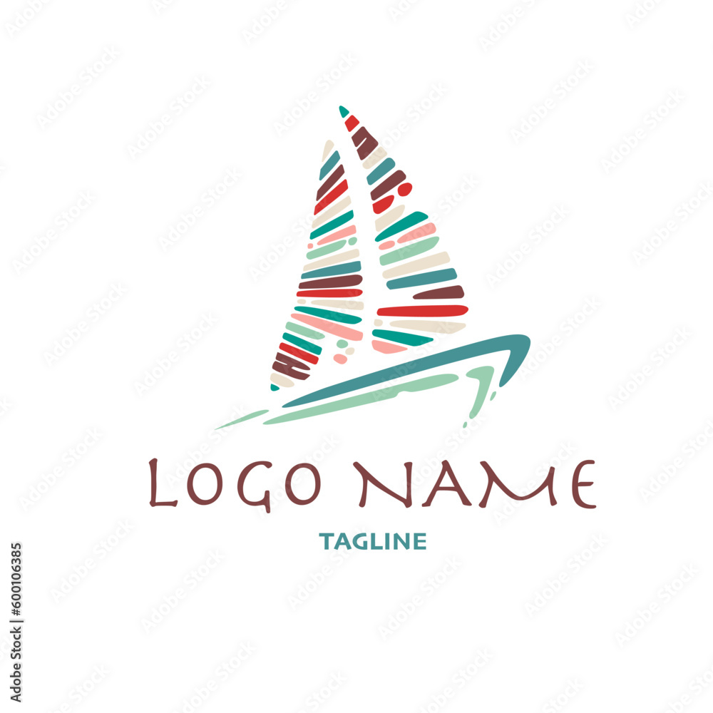 Obraz premium Colorful Sailboat logo