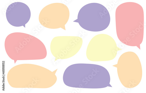 Set speech bubbles on white background. chat box or chat vector square and doodle message or communication icon Cloud speaking for comics and minimal message dialog