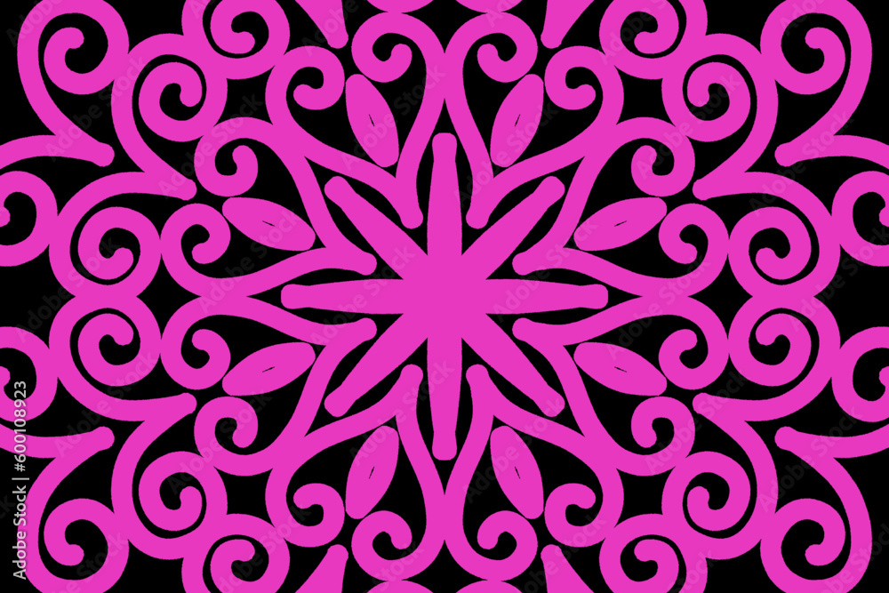 Beautiful simple caleidoscope flowers line art pattern Beautiful simple caleidoscope flowers line art pattern