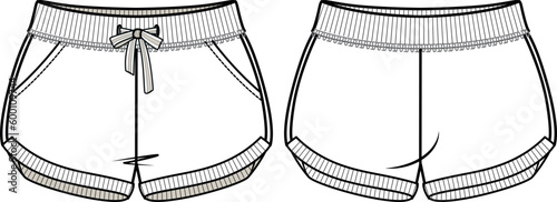 KID GIRLS AND TEENS BOTTOM WEAR SHORTS ILLUSTRATION VECTOR