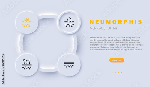 Skin moisturization icon set. Maintaining healthy and hydrated skin and representing. Skincare. Neomorphism style. Vector line icon for Business and Advertising