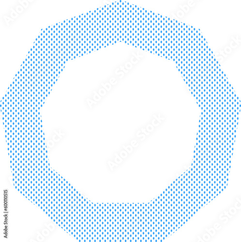 Minimalistic textured polygon frame element. Editable vector template for card, invitation, social media post, poster, mobile app, web ad. Simple colorful vector isolated on white background