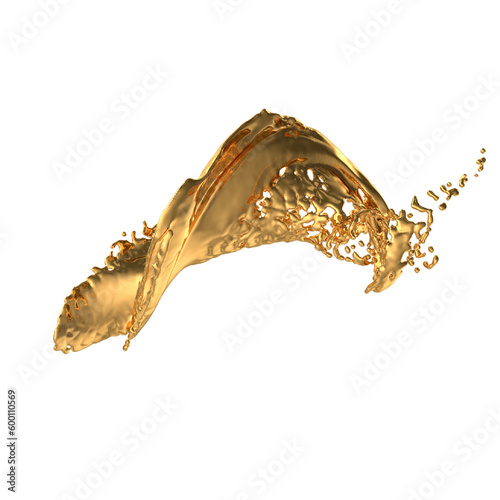 golden splash on transparent background