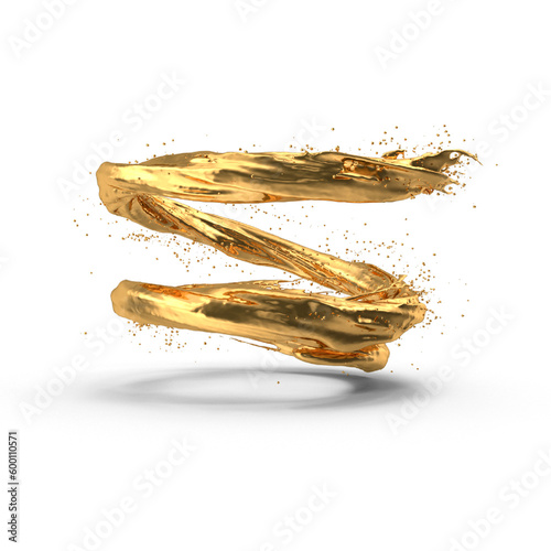 golden sprial on transparent background photo