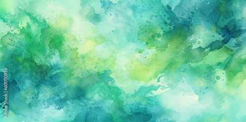Green abstract background texture, watercolor design