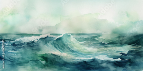 Watercolor wave background
