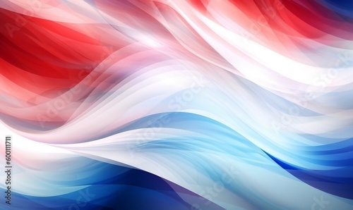 Patriotic Red, White, and Blue Abstract Background. AI
