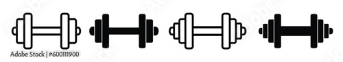 Dumbbell weightlift gym equipment icon. bodybuilding heavy exercise dumb bar vector sign. bodybuilder fitness training tool symbol. 