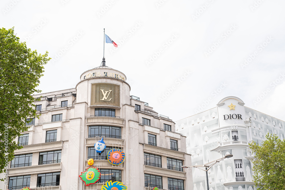 Louis Vuitton Store Is On The Champselysees In Paris Stock Photo
