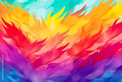 Colorful background with a rainbow-colored background. Generative AI © nadunprabodana