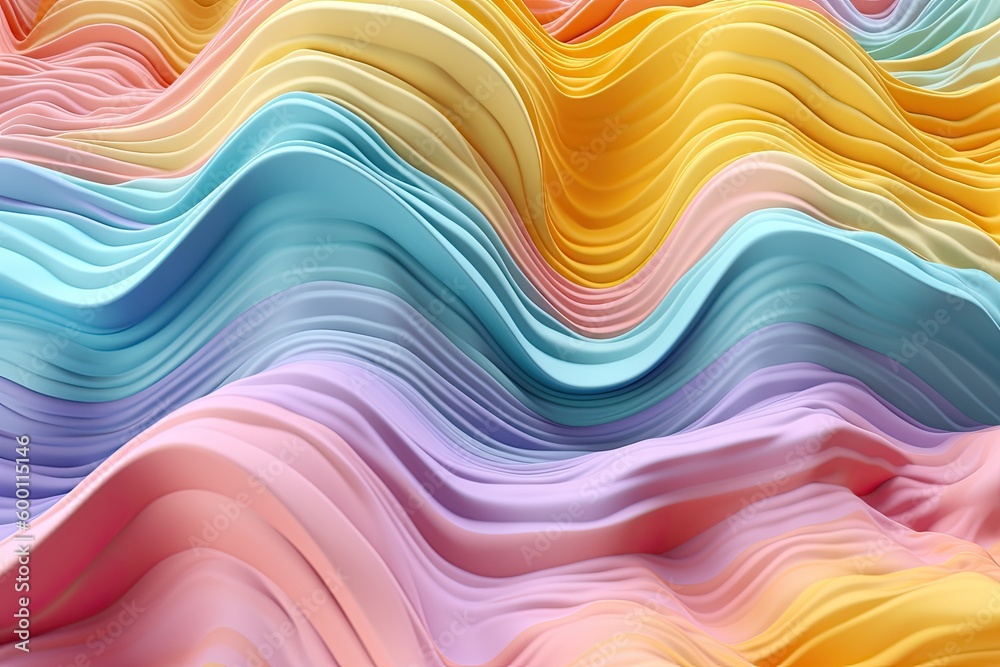Obraz premium An ethereal and dreamy pastel background illustration with flowing violet and turquoise liquid. Generative AI