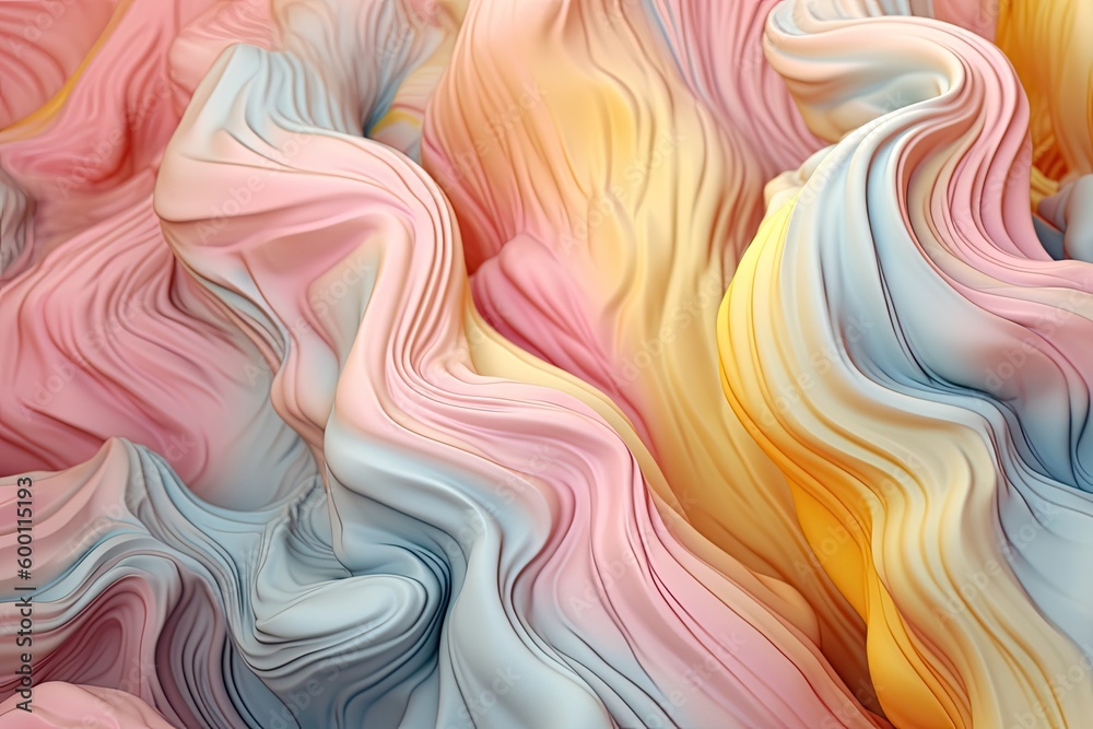 An ethereal and dreamy pastel background illustration with flowing violet and turquoise liquid. Generative AI An ethereal and dreamy pastel background illustration with flowing violet and turquoise liquid. Generative AI