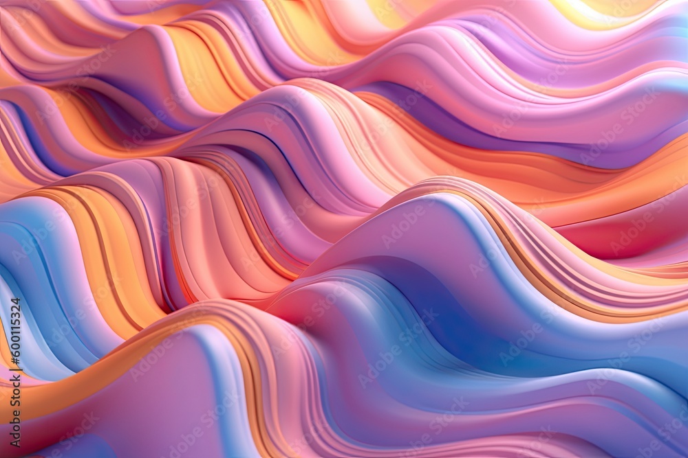 An ethereal and dreamy pastel background illustration with flowing violet and turquoise liquid. Generative AI An ethereal and dreamy pastel background illustration with flowing violet and turquoise liquid. Generative AI