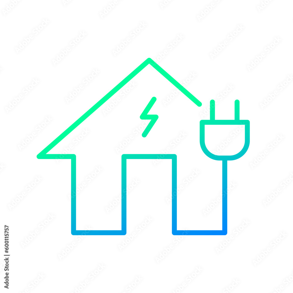 Electric charging at home icon, Ev charging point station, Stroke outline design, Vector illustration Electric charging at home icon, Ev charging point station, Stroke outline design, Vector illustration
