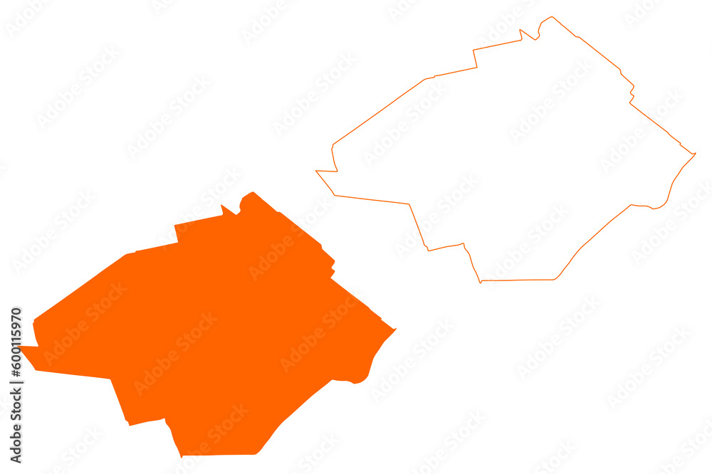 Zoetermeer city and municipality (Kingdom of the Netherlands, Holland, South Holland or Zuid-Holland province) map vector illustration, scribble sketch map