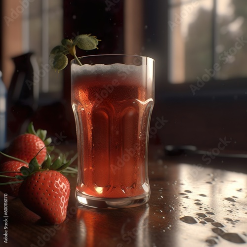 Generative AI - Bier mit Erdbeere