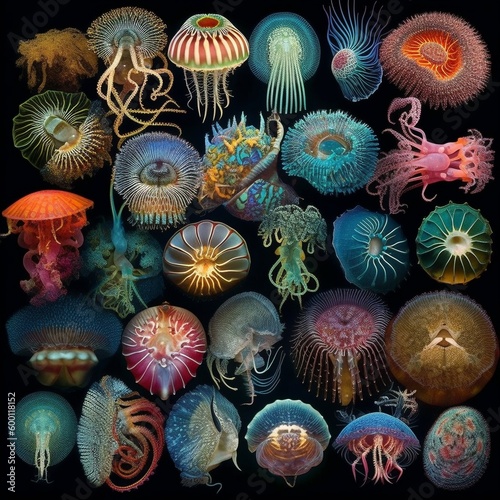 Background of marine wildlife animals.