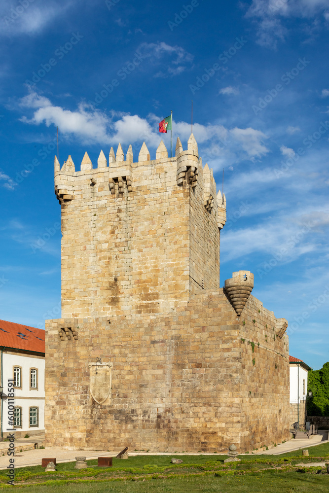 old tower, castle ruins, medieval structure.It was built by Dom Dinis in the 14th Century. Chaves, Trás-os-Montes, Portugal