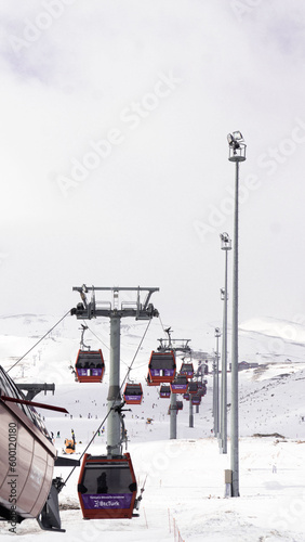 ski resort in winter, Ercieyes Mountain, Keyseri, Turkiye photo