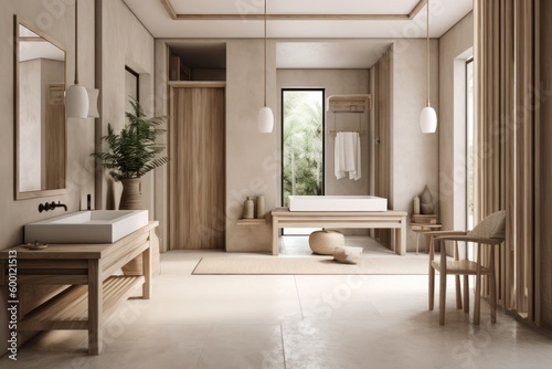 Highly elegant luxurious bathroom. Designer boho scandinavian design © aboutmomentsimages