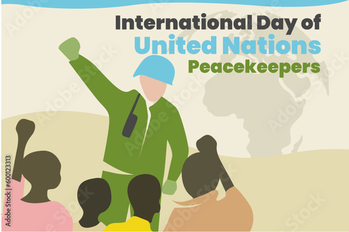 Illustration vector graphic of international day of united nations peacekeepers. Good for poster