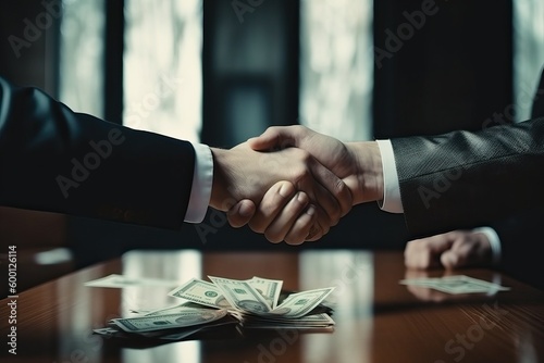 Shady deal with handshake a...