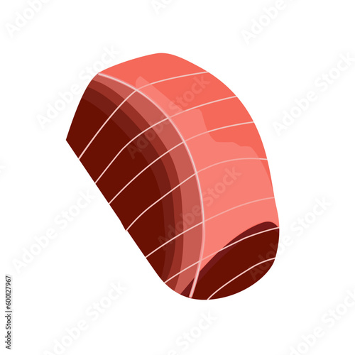 tuna sashimi cartoon flat style