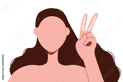 Woman applying sunscreen to face. Two fingers rule for sunscreen. Summer skincare and protection, morning routine concept. Flat vector illustration