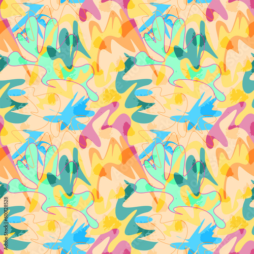 Seamless abstract colorful exotic hand drawn pattern 