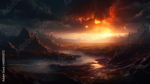 Sunset in an alien planet © Left