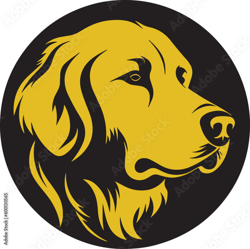Dog head logo, Golden retriever face logo isolated on a white background, SVG, Vector, Illustration.	