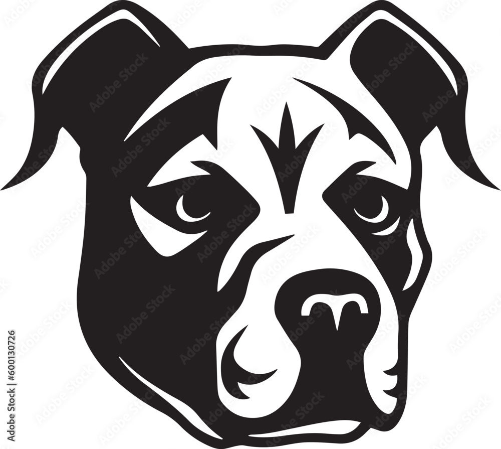 Dog head logo, Pitbull face logo isolated on a white background, SVG, Vector, Illustration.	
