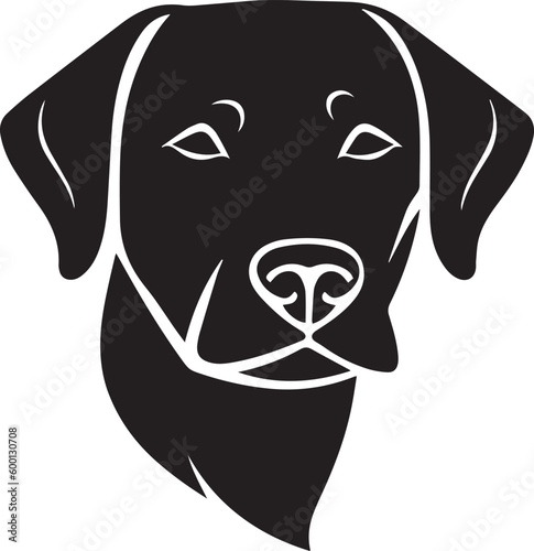 Dog head logo, Labrador face logo isolated on a white background, SVG, Vector, Illustration.	