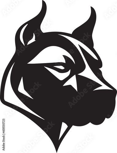 Dog head logo, Pitbull face logo isolated on a white background, SVG, Vector, Illustration.	