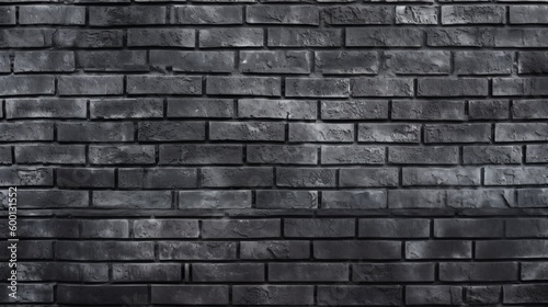 A black brick wall with no visible mortar lines created with Generative AI technology