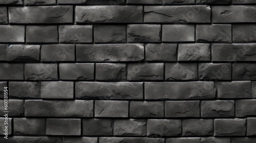 A monochrome brick wall background texture created with Generative AI technology