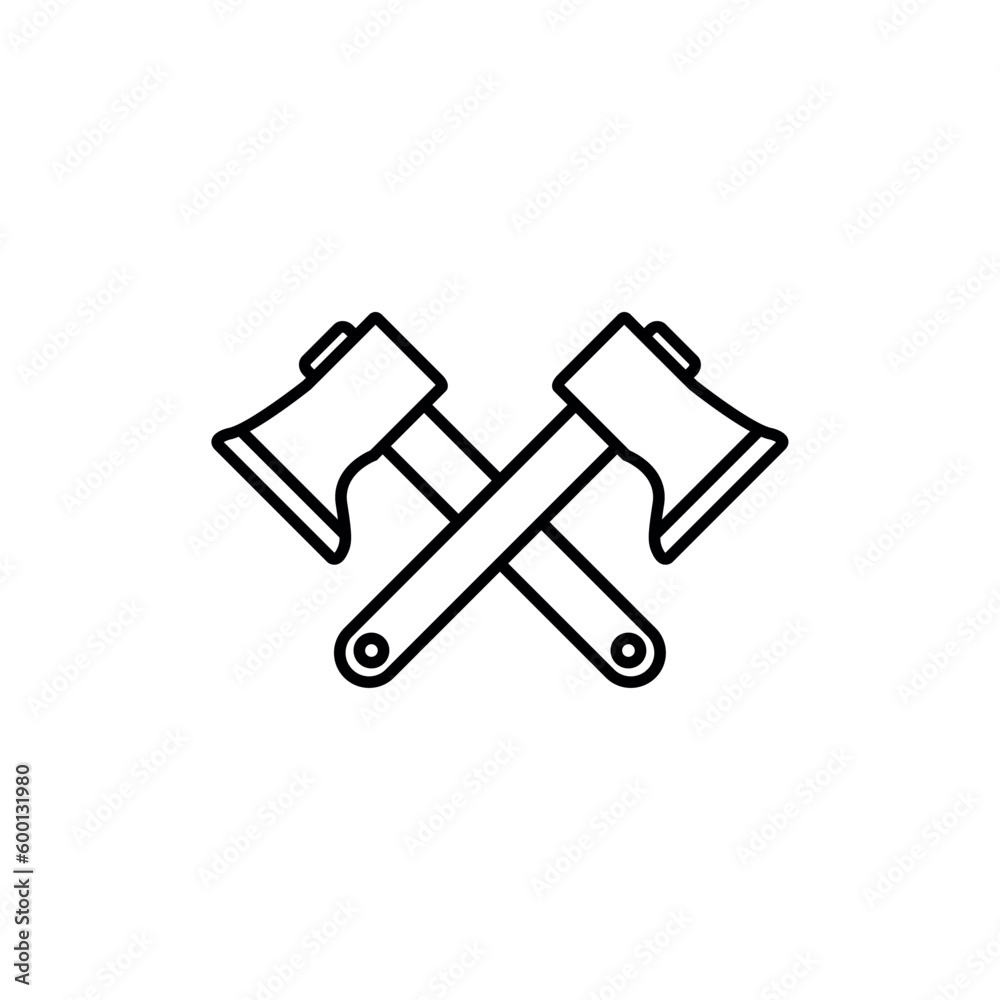 Wood axe line icon, logo vector Wood axe line icon, logo vector