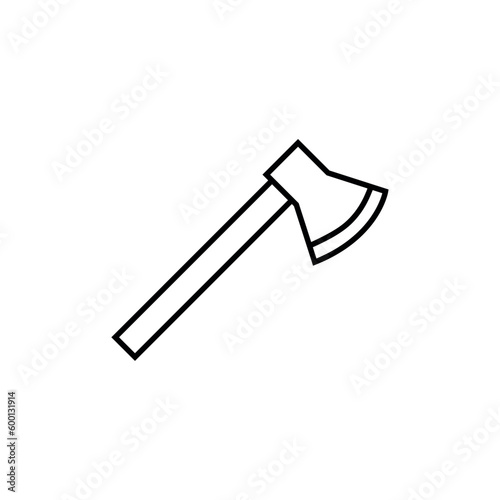 Wood axe line icon, logo vector