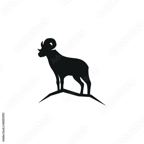 sheep head ram logo icon vector illustration