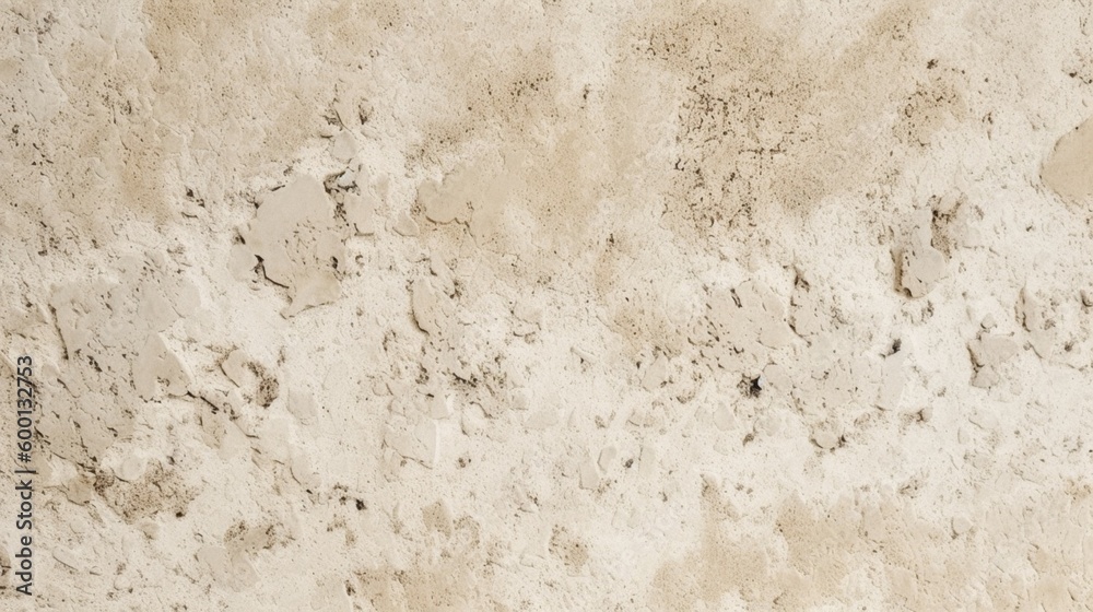 温かみのある白のざらざらした石のコンクリートの質感、ベージュのざらざらした表面の背景、ワイドバナーウェブ AI