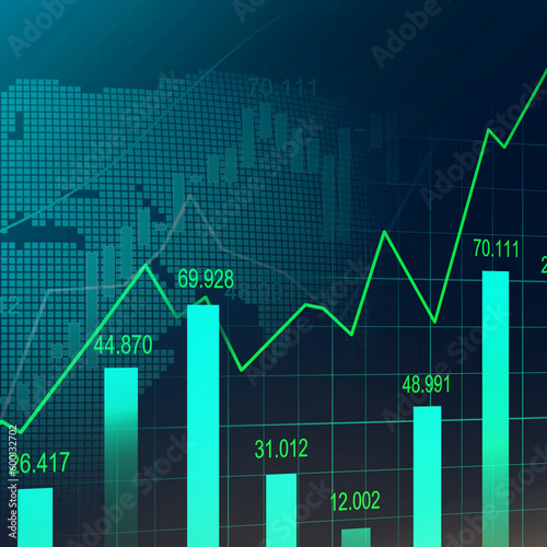 business graph with arrow