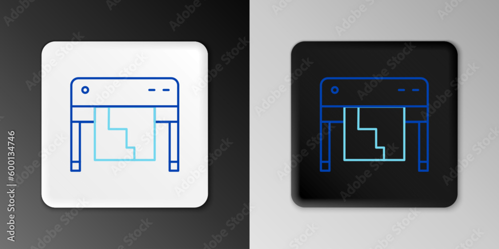 Line Plotter icon isolated on grey background. Large format multifunction printer. Polygraphy, printshop service. Colorful outline concept. Vector Line Plotter icon isolated on grey background. Large format multifunction printer. Polygraphy, printshop service. Colorful outline concept. Vector