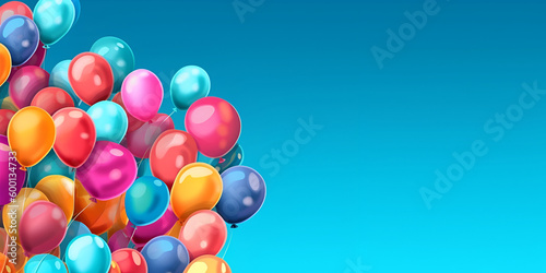 Ballons on the blue background, Generative AI
