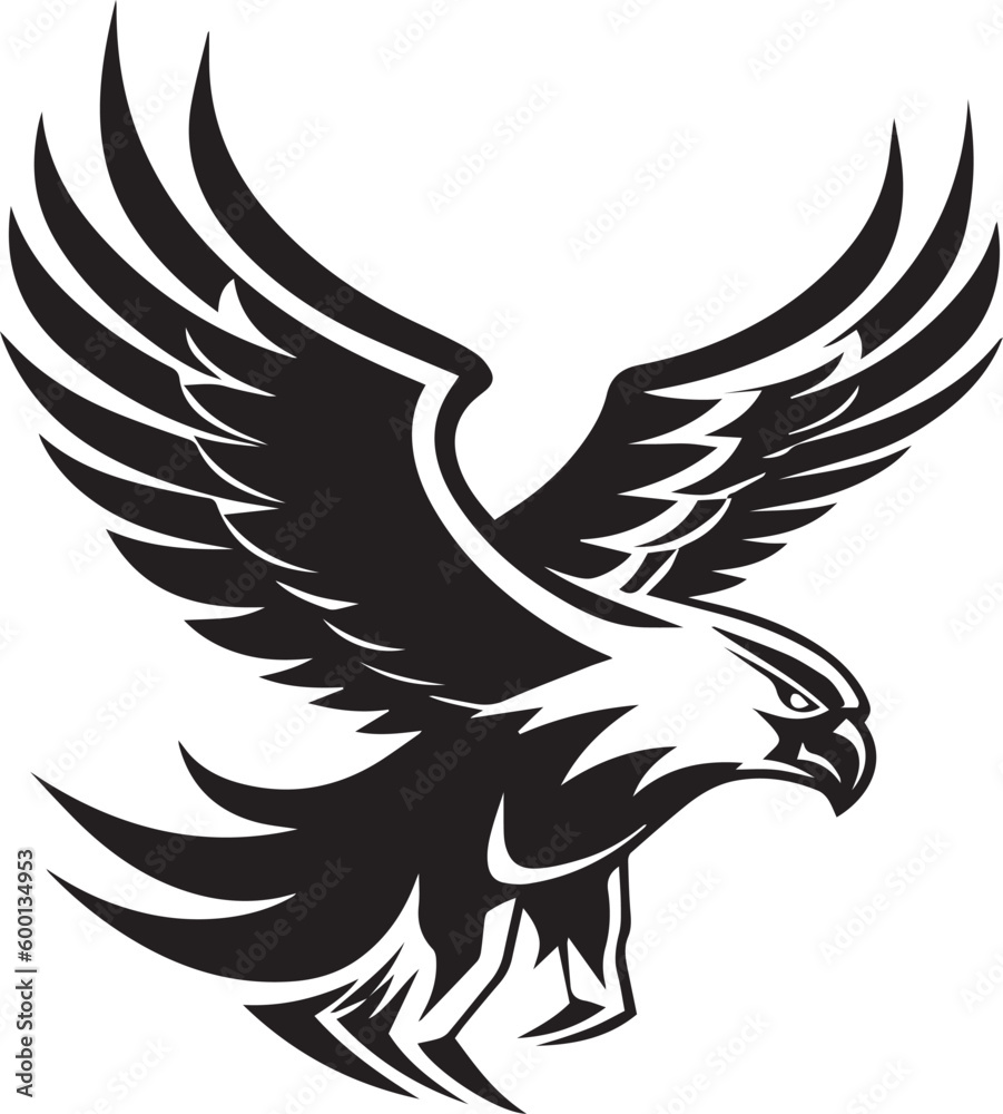 Eagle head logo icon, Eagle face vector Illustration, on a isolated background, SVG	