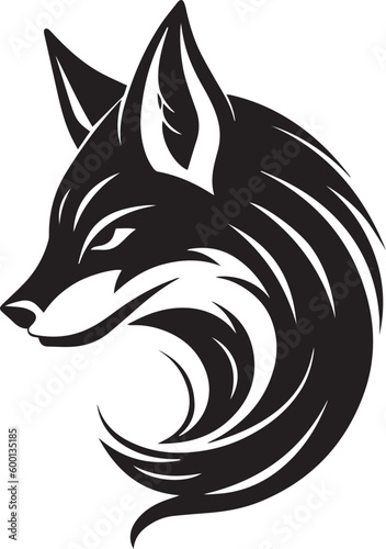 Fox head logo icon, fox face vector Illustration, on a isolated background, SVG	