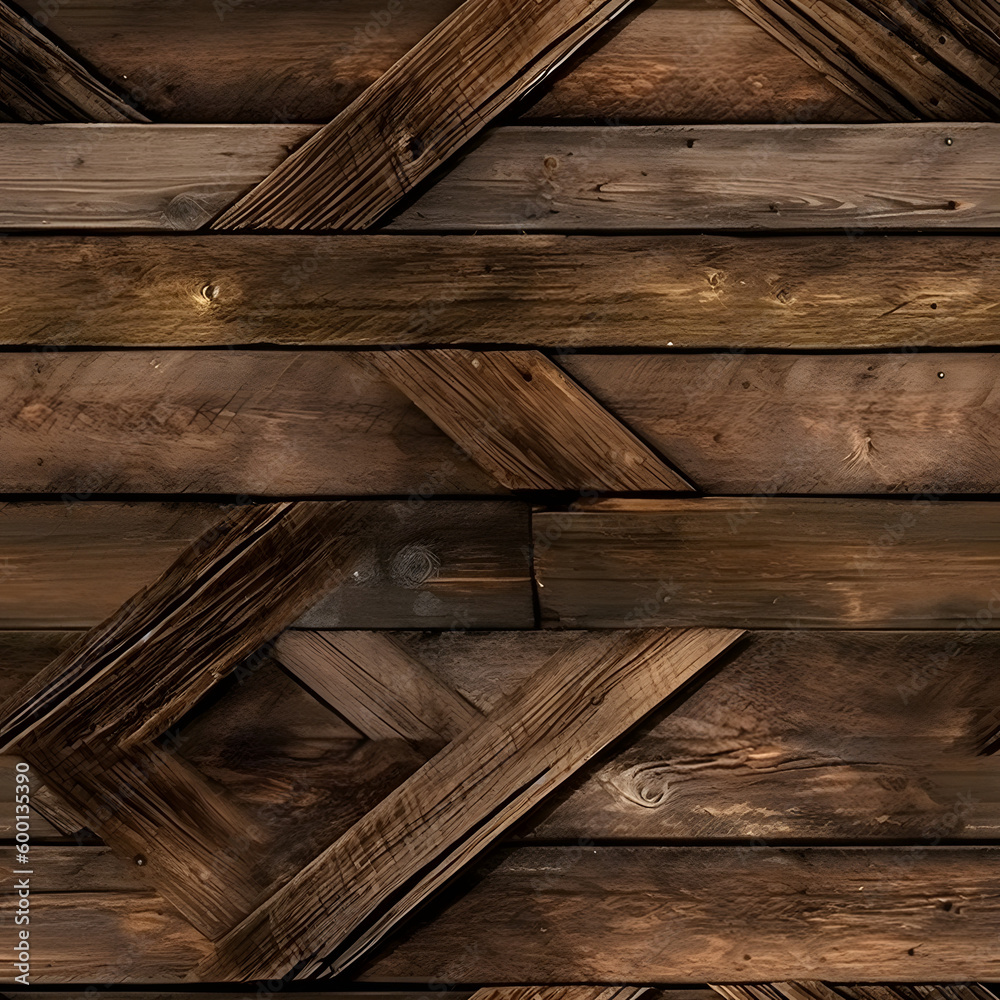 wood background tile with old wooden boards, in the style of dark bronze, generative ai