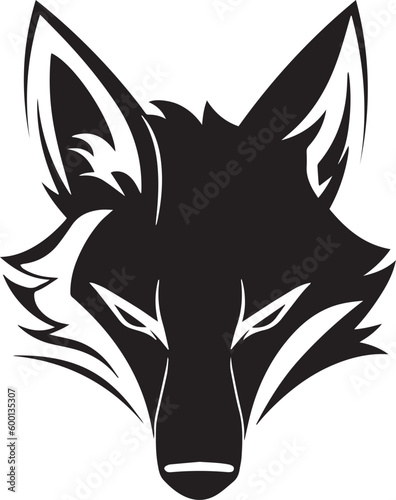 Fox head logo icon, fox face vector Illustration, on a isolated background, SVG	