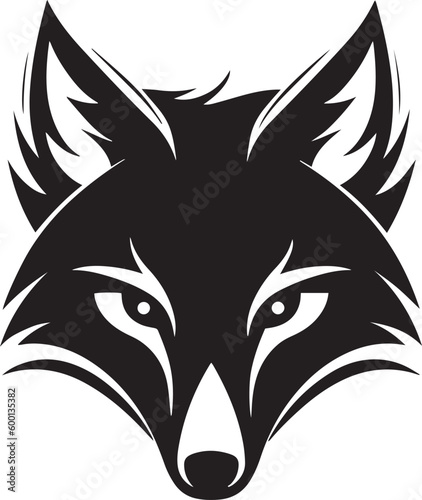 Fox head logo icon, fox face vector Illustration, on a isolated background, SVG	