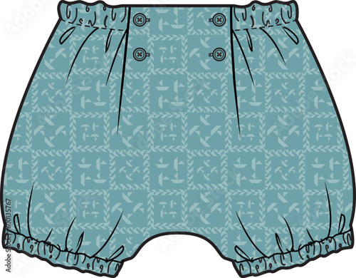 KID BOTTOM WEAR BLOOMER SHORTS VECTOR
